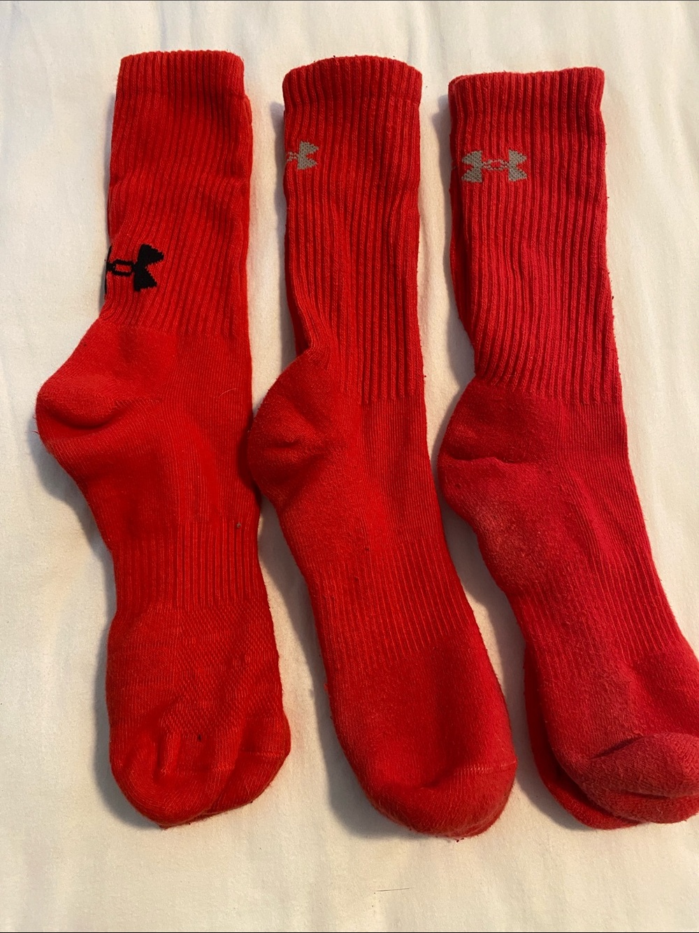 Under Armour Red Athletic Crew Socks - Trio Pack